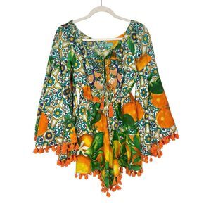 Antica Sartoria Giacomo Cinque Romper Womens One Size Green Beaded Tassel Boho